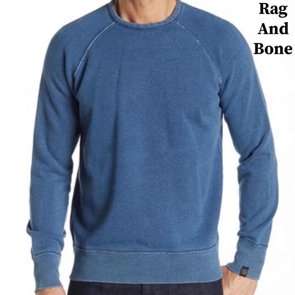 Rag & Bone Raw Edge Indigo Pullover Sweater EUC. No rips or stains.